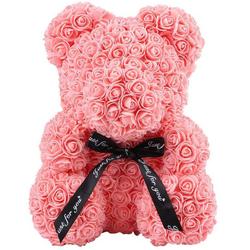 Love teddy beer van roze kunst rozen met cadeau doos | Moederdag | Verkering | Beertje | Roze | 25CM | Valentijnsdag | Valentijnscadeau | Inclusief Giftbox